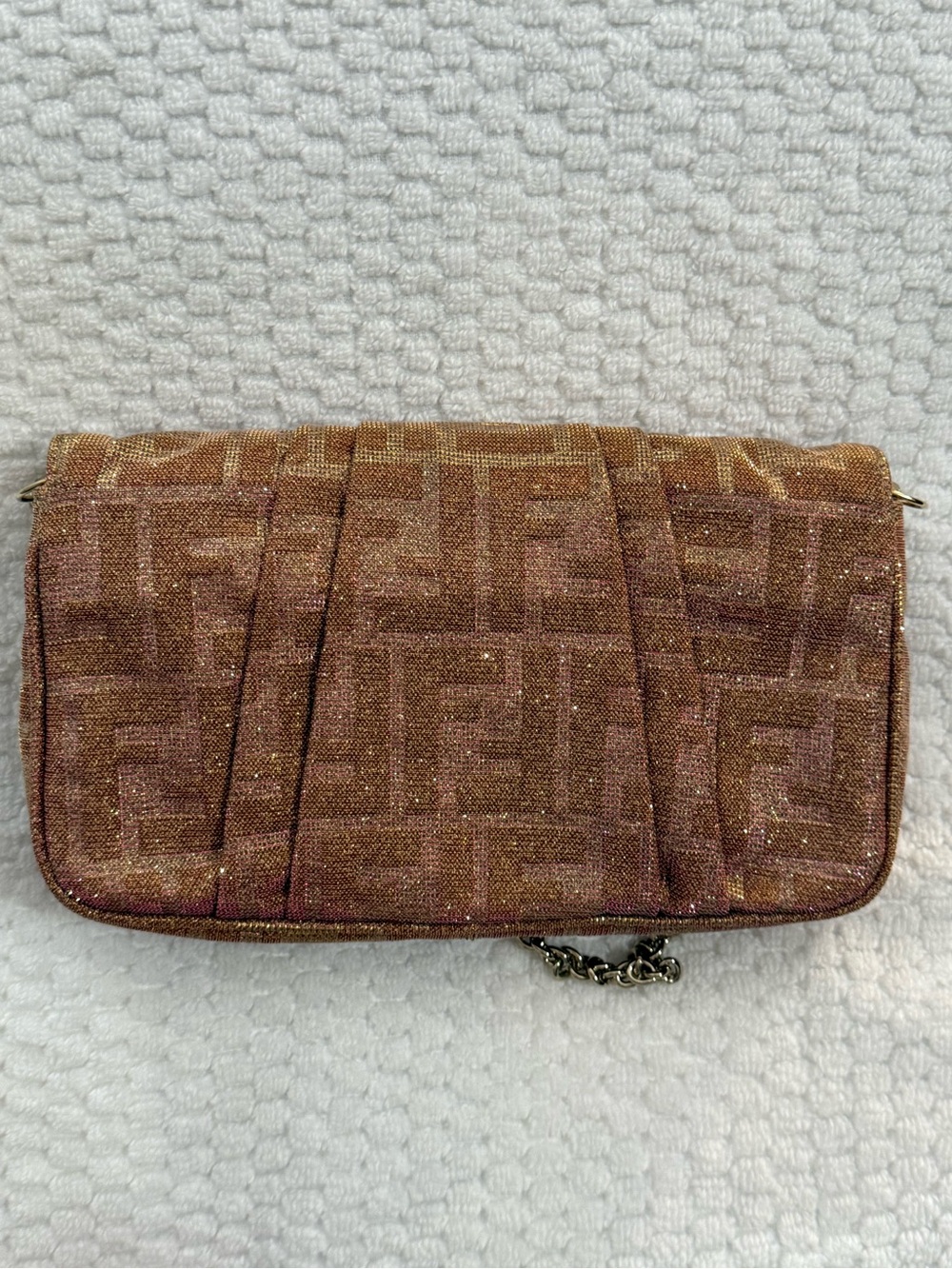 Fendi Gold Monogram Chain Shoulder Bag - Picture 7 of 13